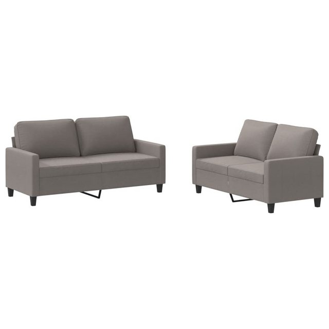 vidaXL Sofa Sofagarnitur mit Kissen Stoff, Standard, Taupe günstig online kaufen