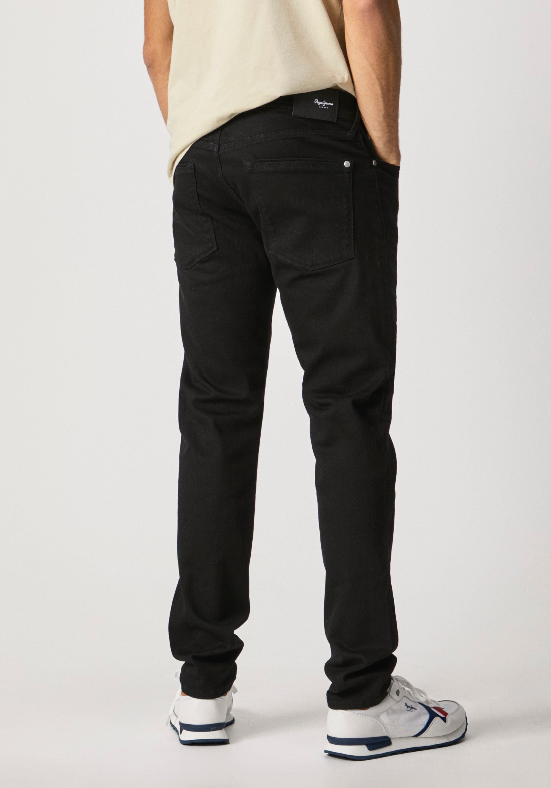 Pepe Jeans Herren Jeans Stanley - Tapered Fit - Schwarz - Clean Black günstig online kaufen