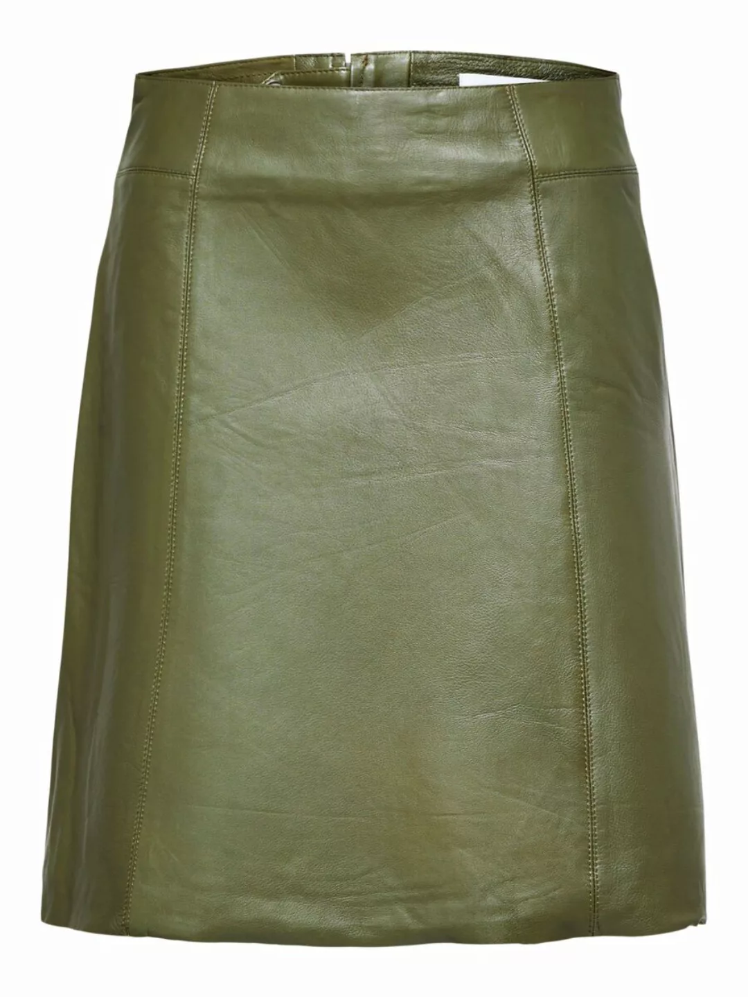 SELECTED Mini Lederrock Damen Grün günstig online kaufen