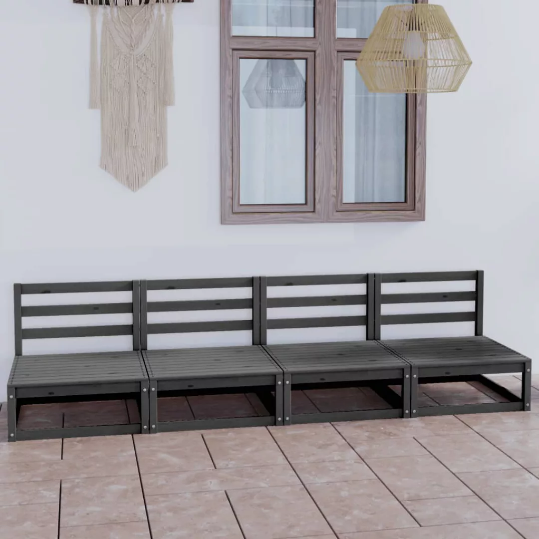 4-sitzer-gartensofa Grau Kiefer Massivholz günstig online kaufen