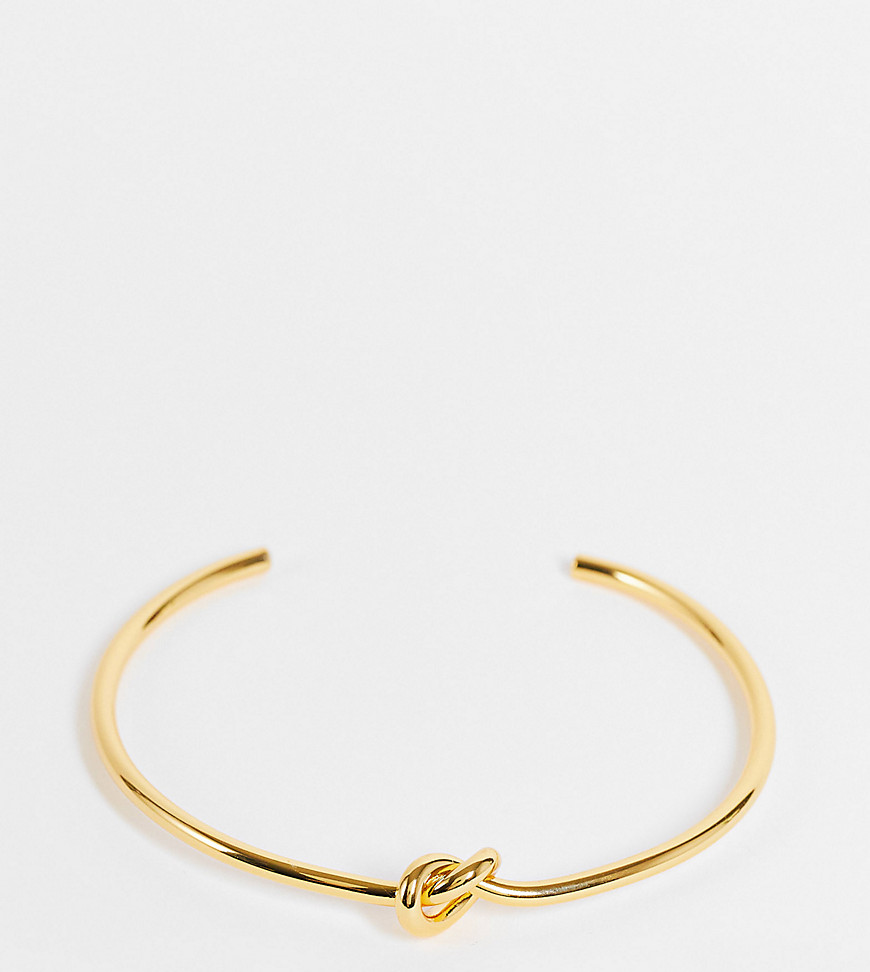 ASOS DESIGN Curve – 14k vergoldeter Armreif mit Knoten-Design-Goldfarben günstig online kaufen