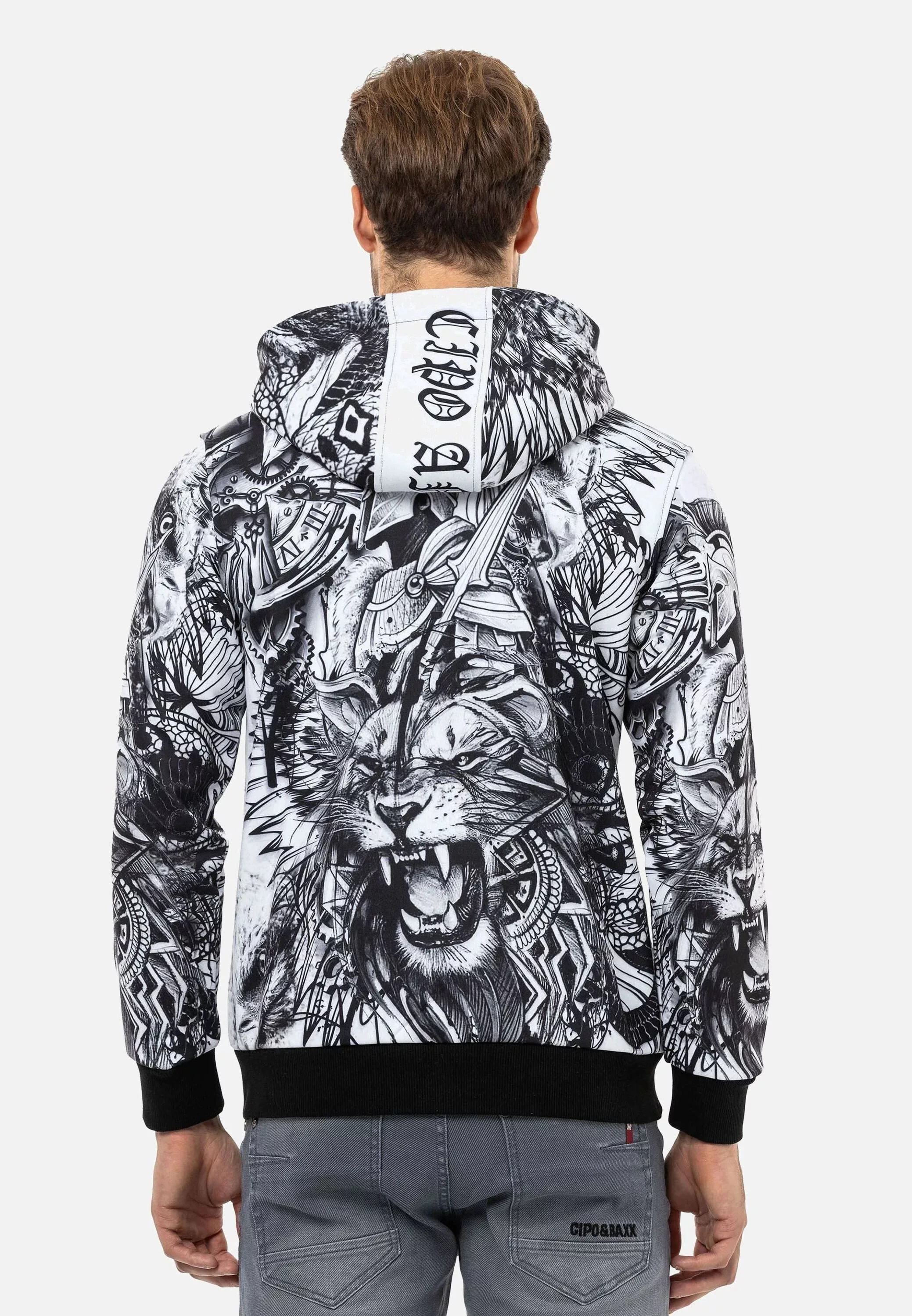 Cipo & Baxx Sweatjacke "Jacken", mit auffälligem Print, CL559 günstig online kaufen