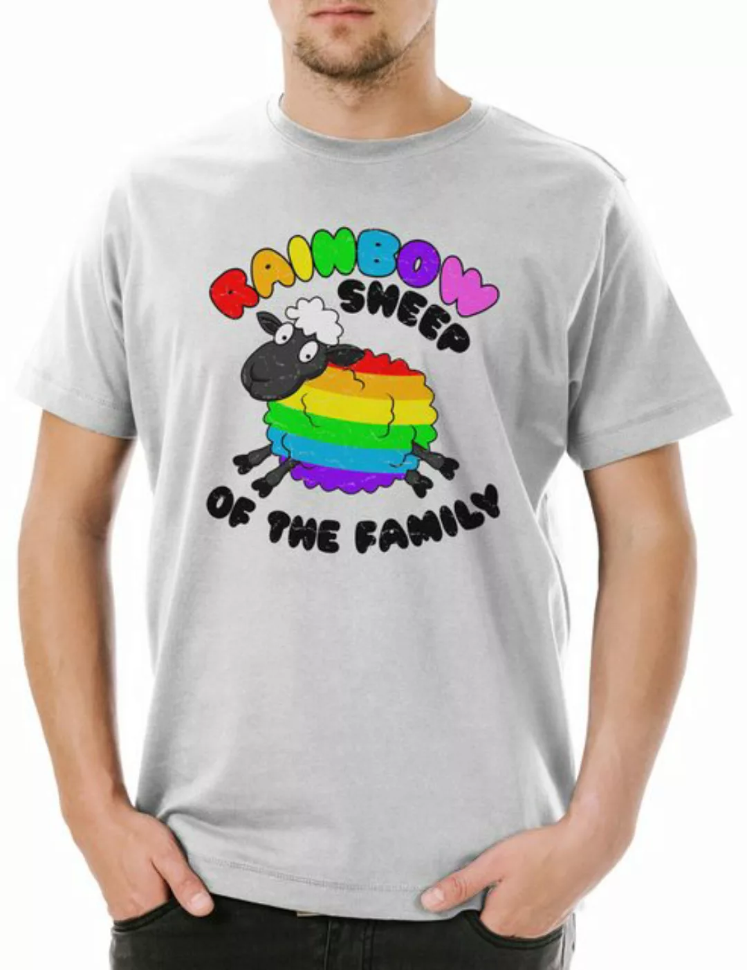 Urban Backwoods Print-Shirt Rainbow Sheep Of The Family Herren T-Shirt Gay günstig online kaufen