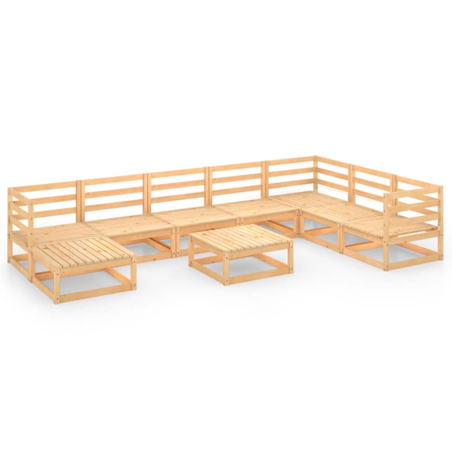 vidaXL 9-tlg Garten-Lounge-Set Massivholz Kiefer Modell 7 günstig online kaufen