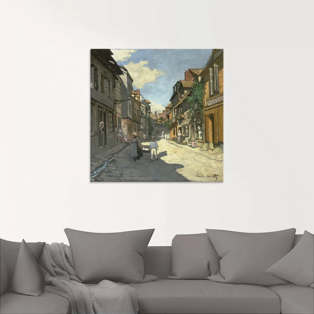 Artland Glasbild »Dorfstrasse, Normandie«, Gebäude, (1 St.), in verschieden günstig online kaufen