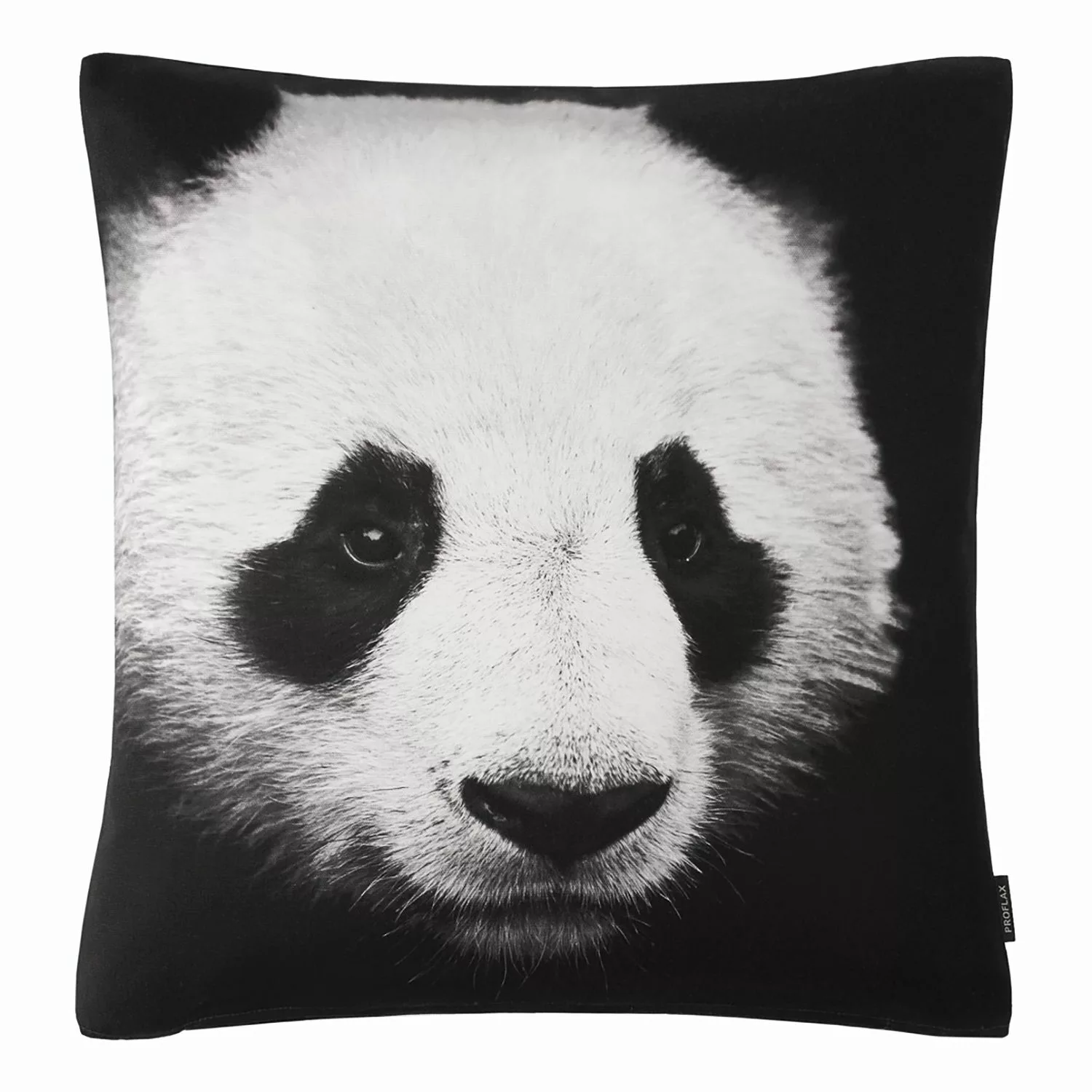 home24 Proflax Kissenbezug Panda Schwarz/Weiß 50x50 cm (BxH) Baumwollstoff günstig online kaufen