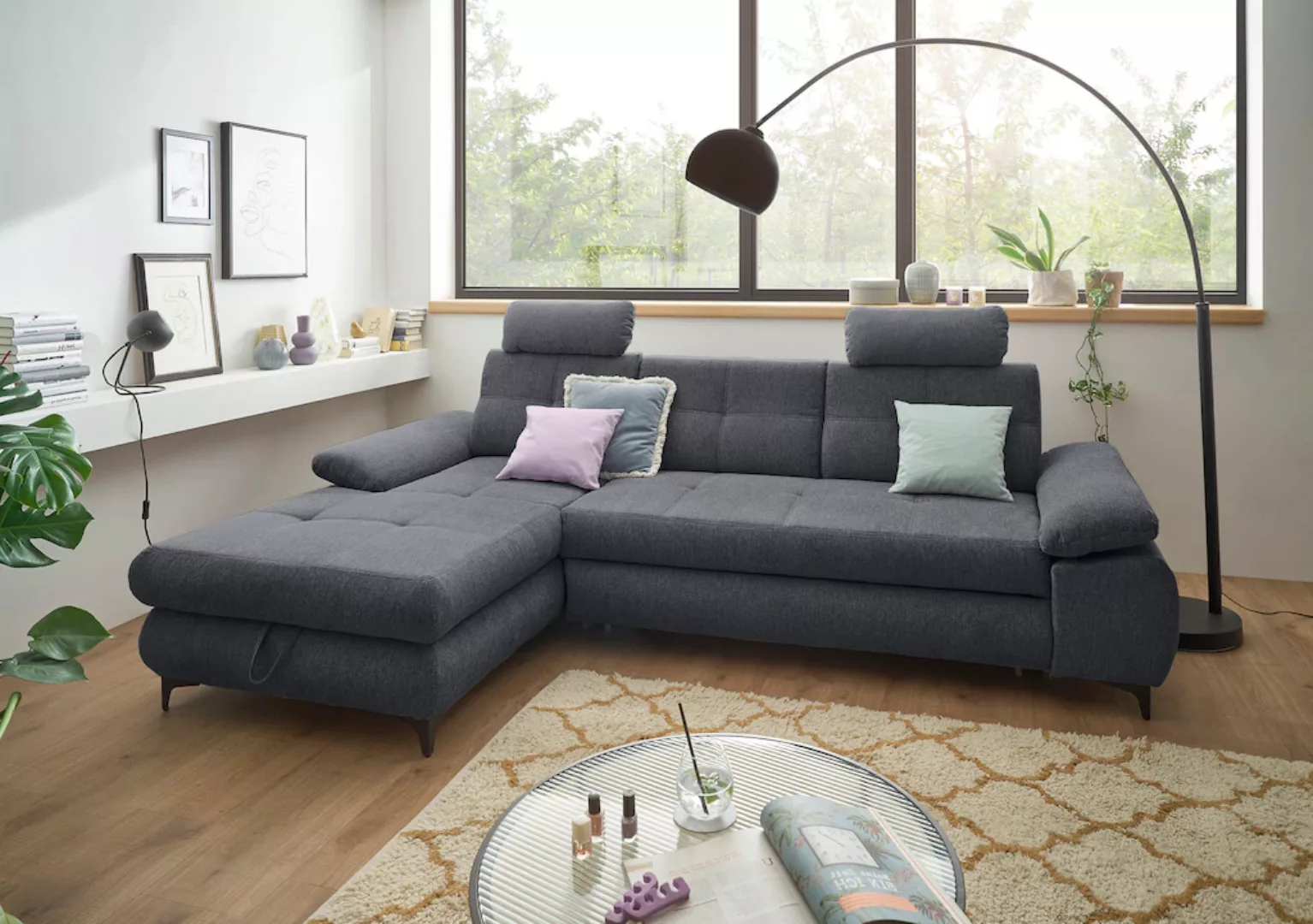 ED EXCITING DESIGN Ecksofa "Altona L-Form", (2 St.), mit Bettfunktion, Bett günstig online kaufen