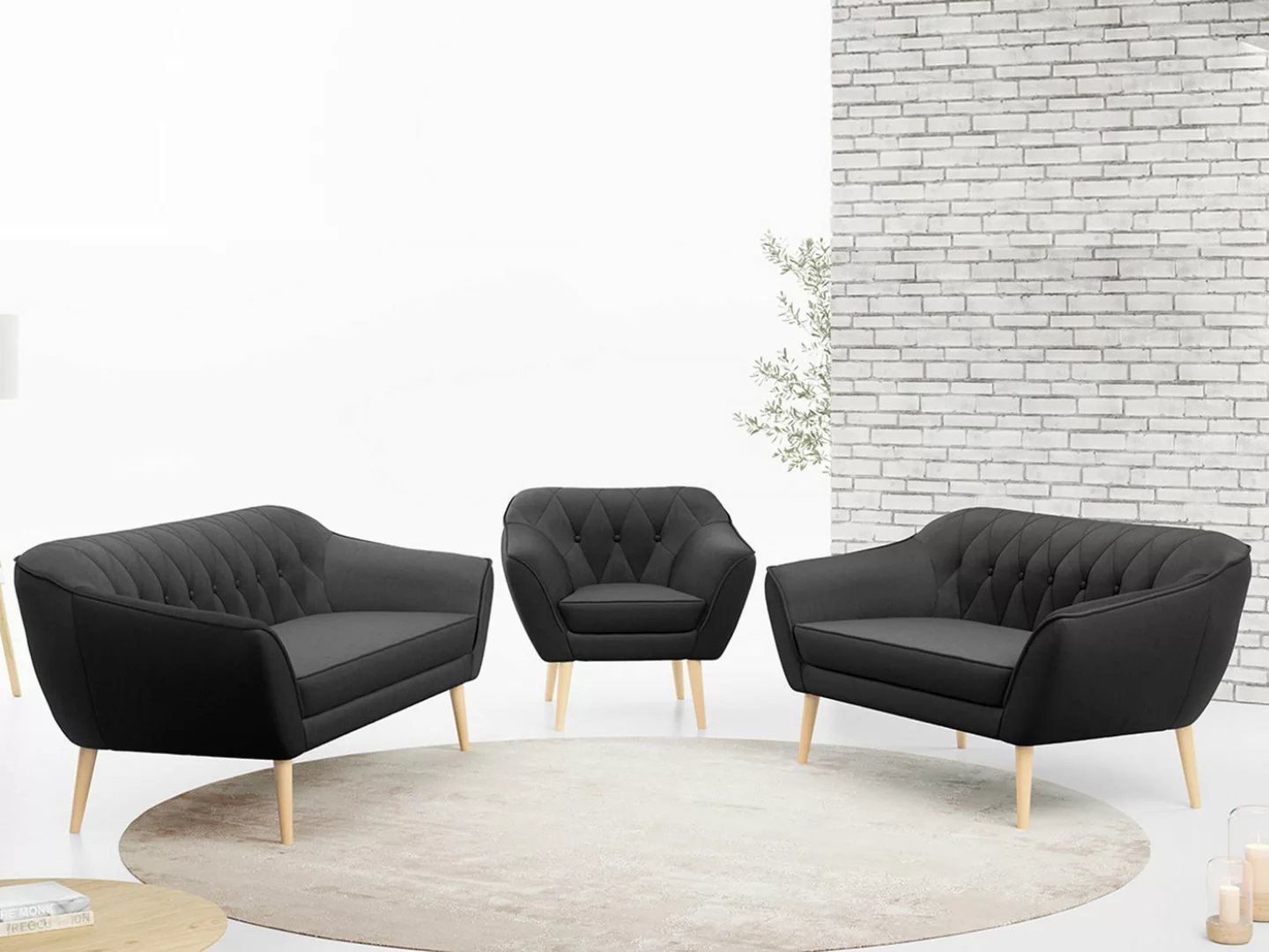 MKS MÖBEL Sofa PIRS 3 2 1, Moderne Sofa Set, Skandinavische Deko günstig online kaufen