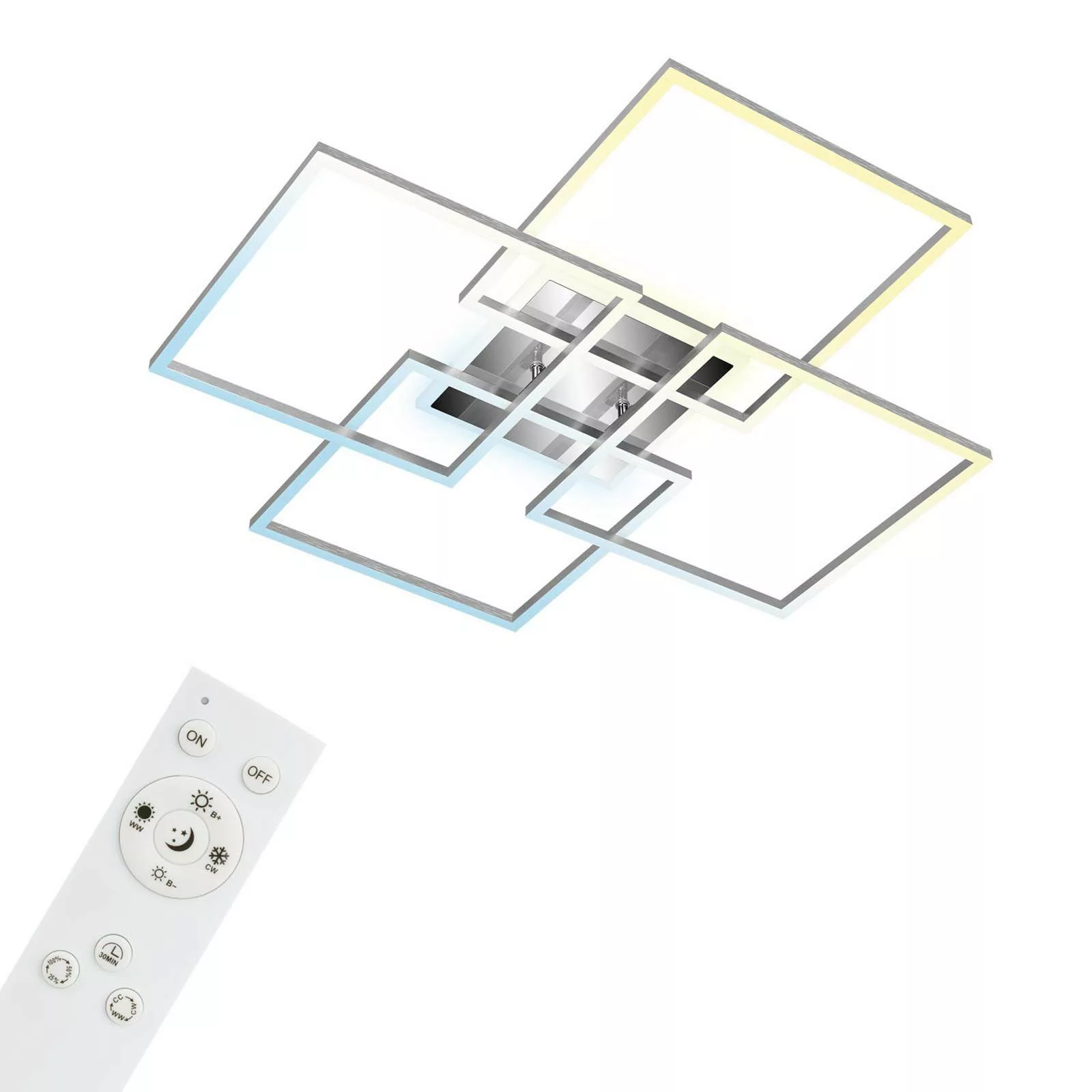 LED-Deckenleuchte Frame S, 72,4x72,4 cm, aluminium günstig online kaufen