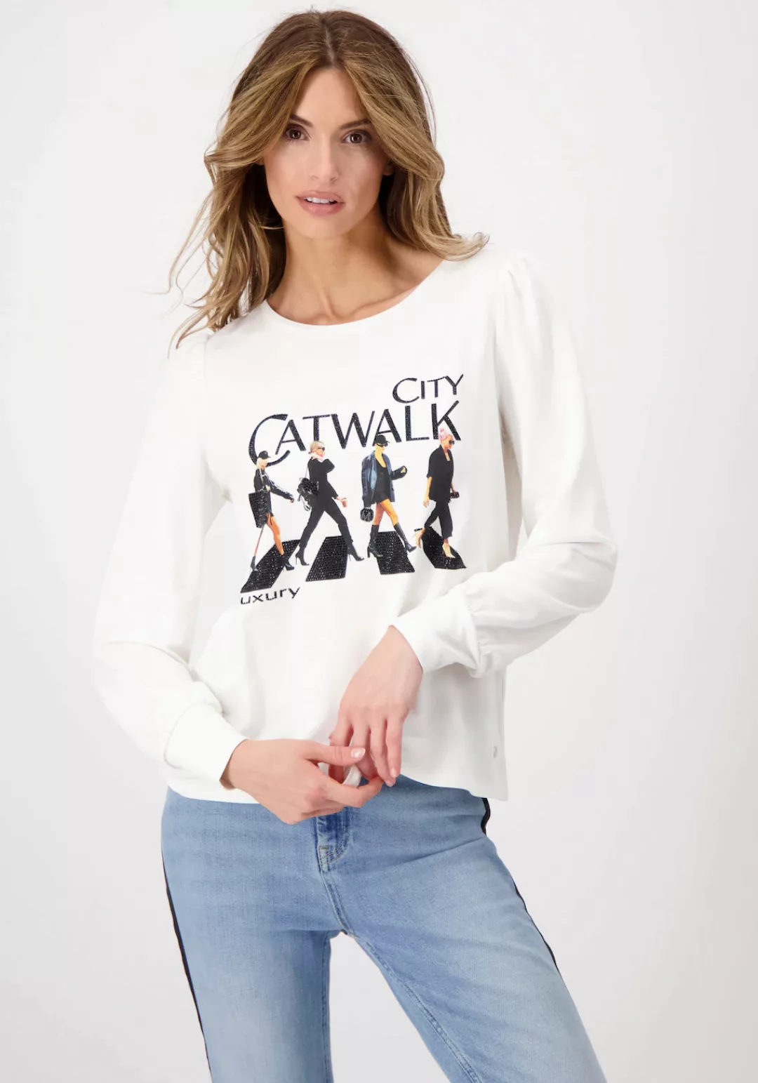 Monari Rundhalsshirt, mit Catwalk Print günstig online kaufen