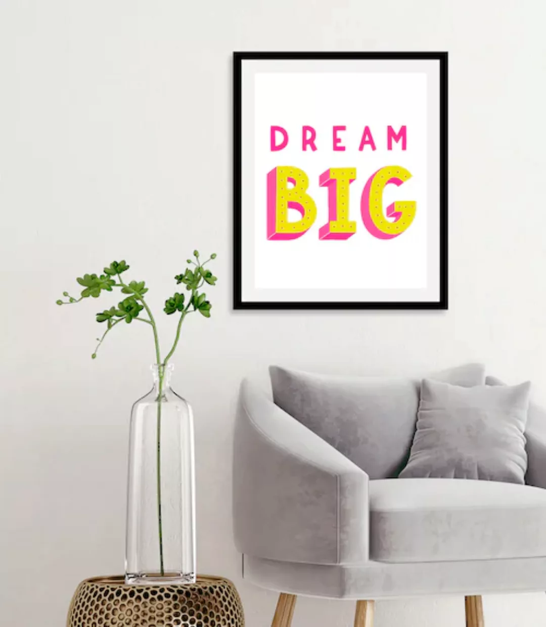 queence Bild "Dream Big", Schriftzüge, (1 St.), gerahmt günstig online kaufen