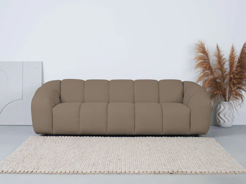 andas 3-Sitzer "Maribik", Big-Sofa, recycelter Boucle-Stoff, plüschig, Brei günstig online kaufen