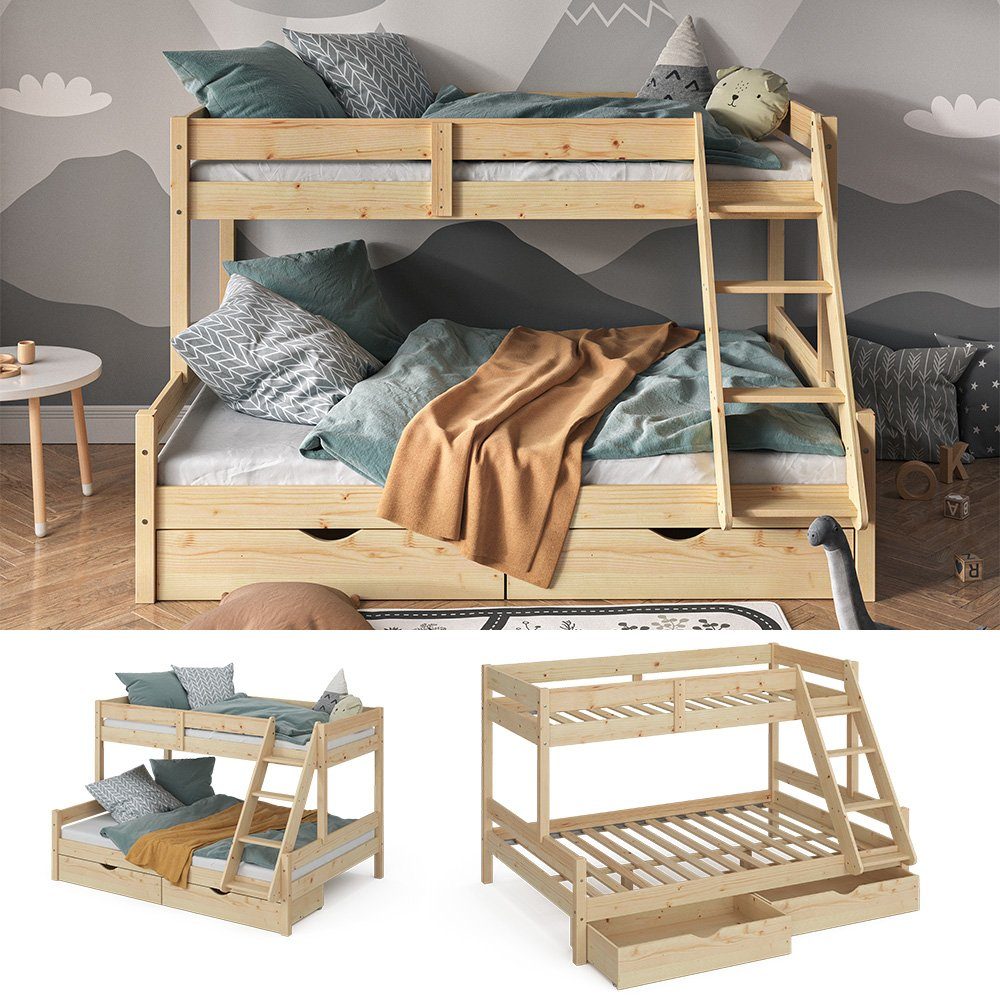 VitaliSpa® Etagenbett Everest, Naturholz, 140x200 / günstig online kaufen