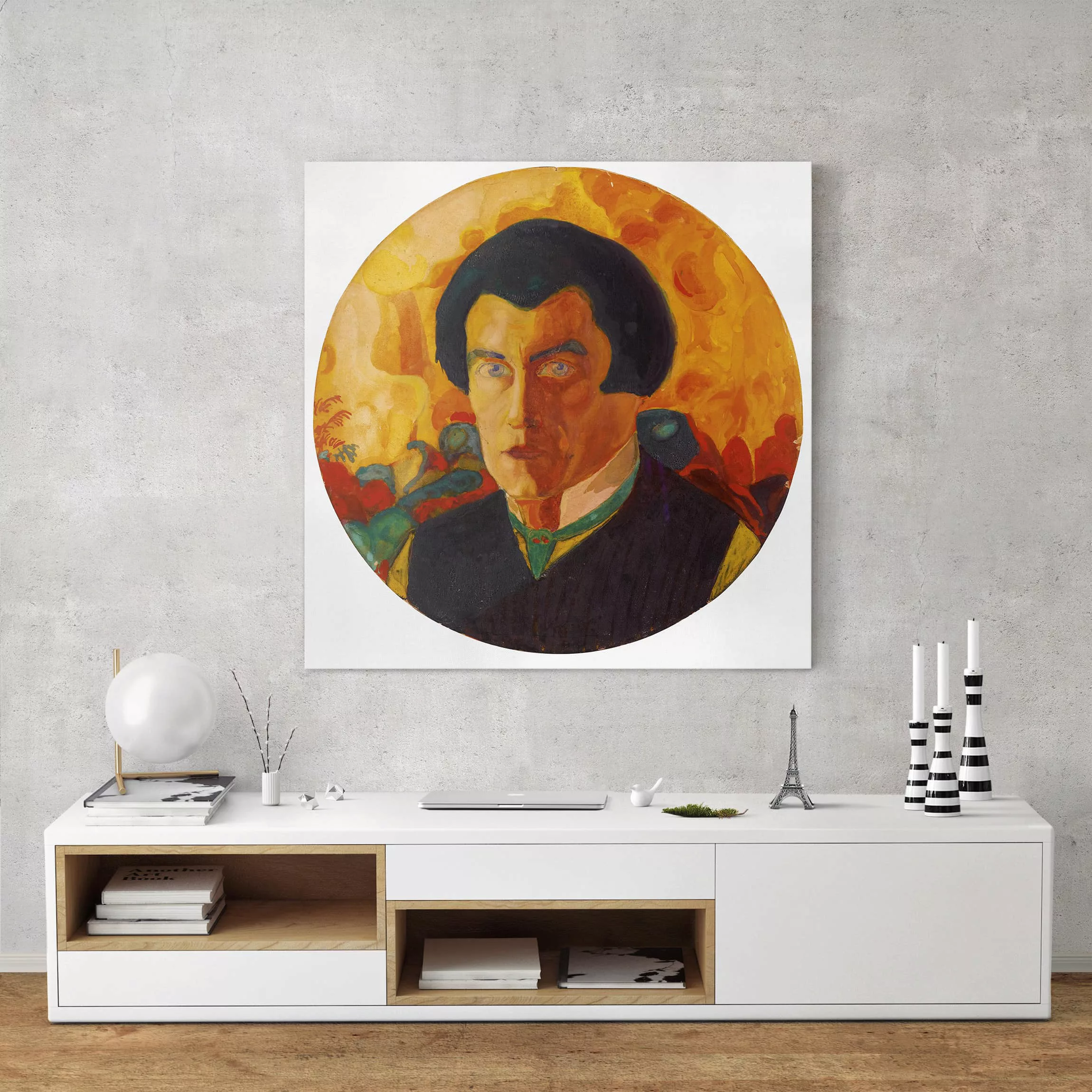 Leinwandbild Kunstdruck - Quadrat Kasimir Malewitsch - Selbstbildnis günstig online kaufen