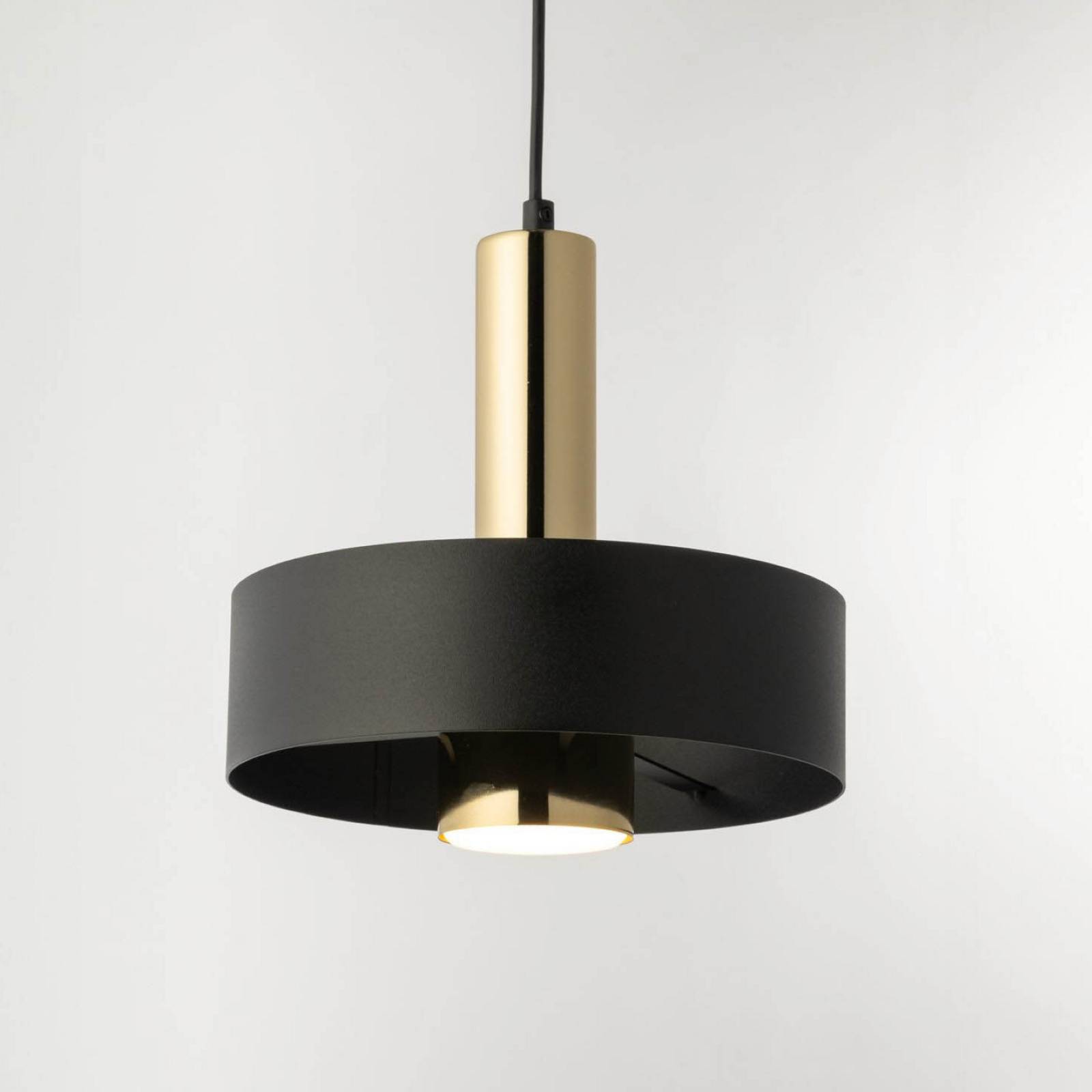 Hängeleuchte Rif Lux, schwarz/gold, Ø 25 cm, Stahl günstig online kaufen