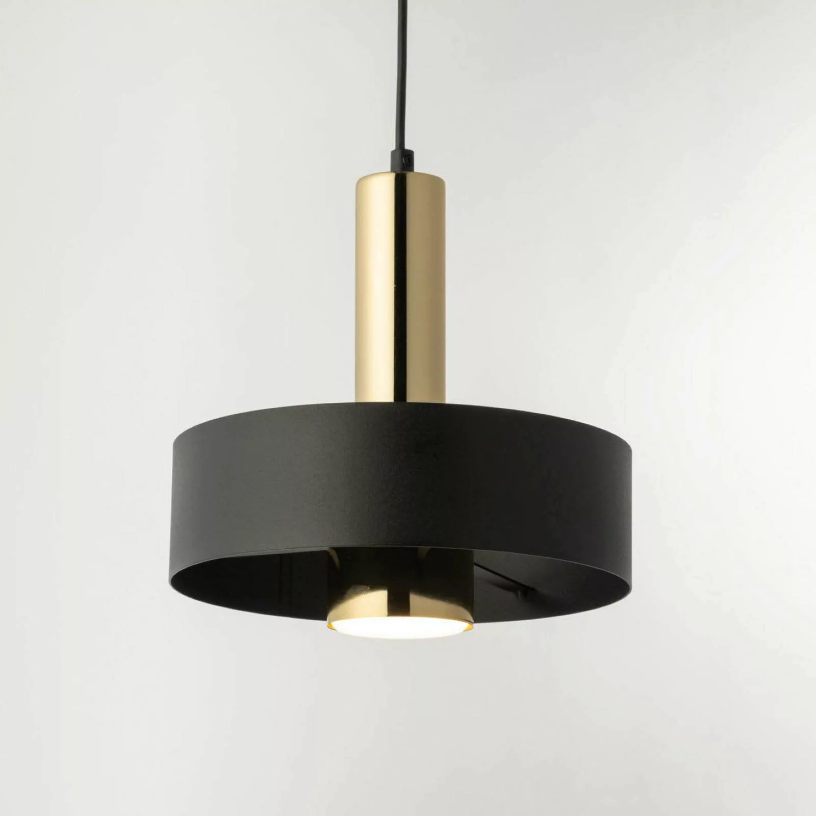 Hängeleuchte Rif Lux, schwarz/gold, Ø 25 cm, Stahl günstig online kaufen