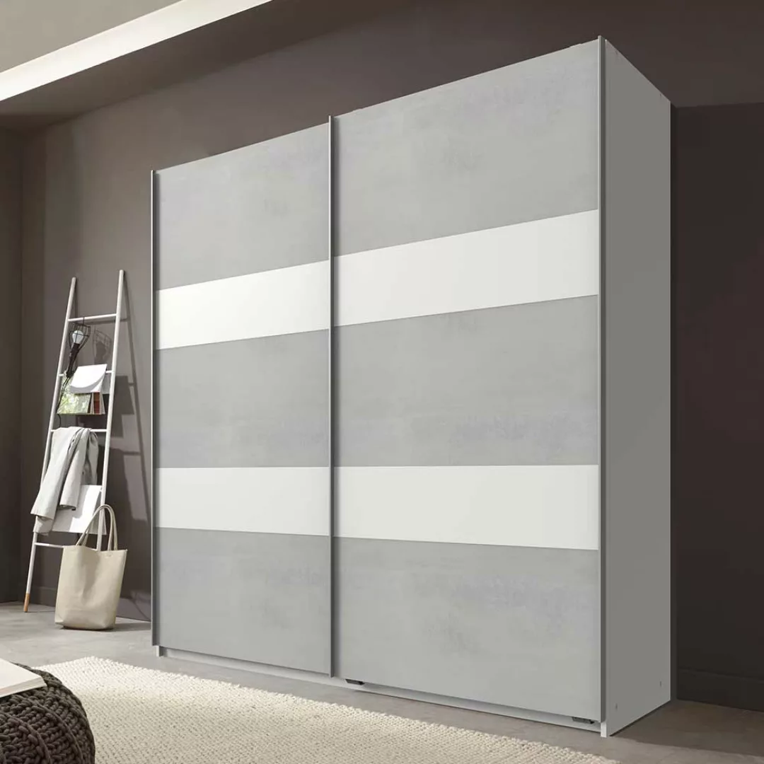 Kleiderschrank Schiebetüren modern Made in Germany Metallgriffen günstig online kaufen