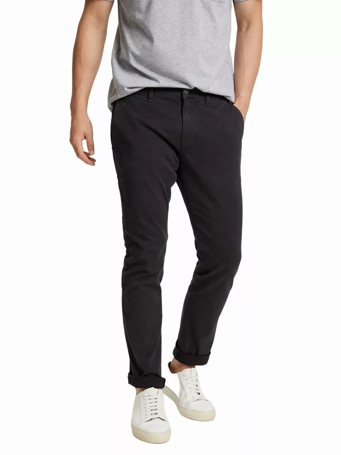 Cross Jeans Herren SLIM TAPERED CHINO Hose Tapered Fit Grau Anthracite günstig online kaufen