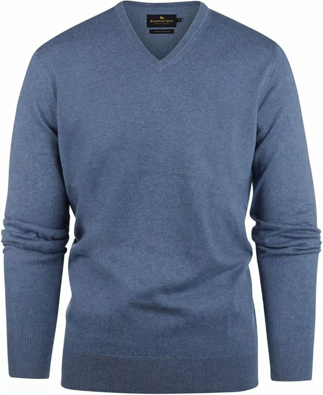 Steppin' Out Pullover Cashmere V-Ausschnitt Indigo Blau - Größe 3XL günstig online kaufen