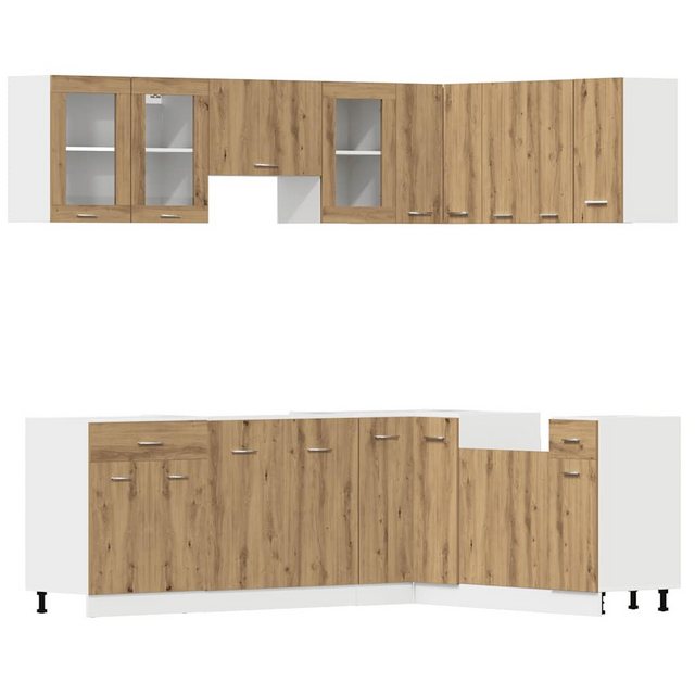 vidaXL Schrankmodule 11-tlg. Küchenschrank-Set Artisan-Eiche Holzwerkstoff günstig online kaufen