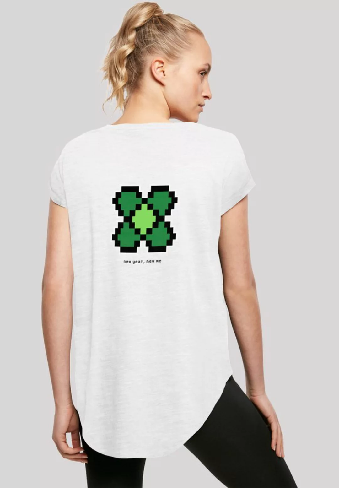 F4NT4STIC T-Shirt Silvester Happy New Year Pixel Kleeblatt Print günstig online kaufen
