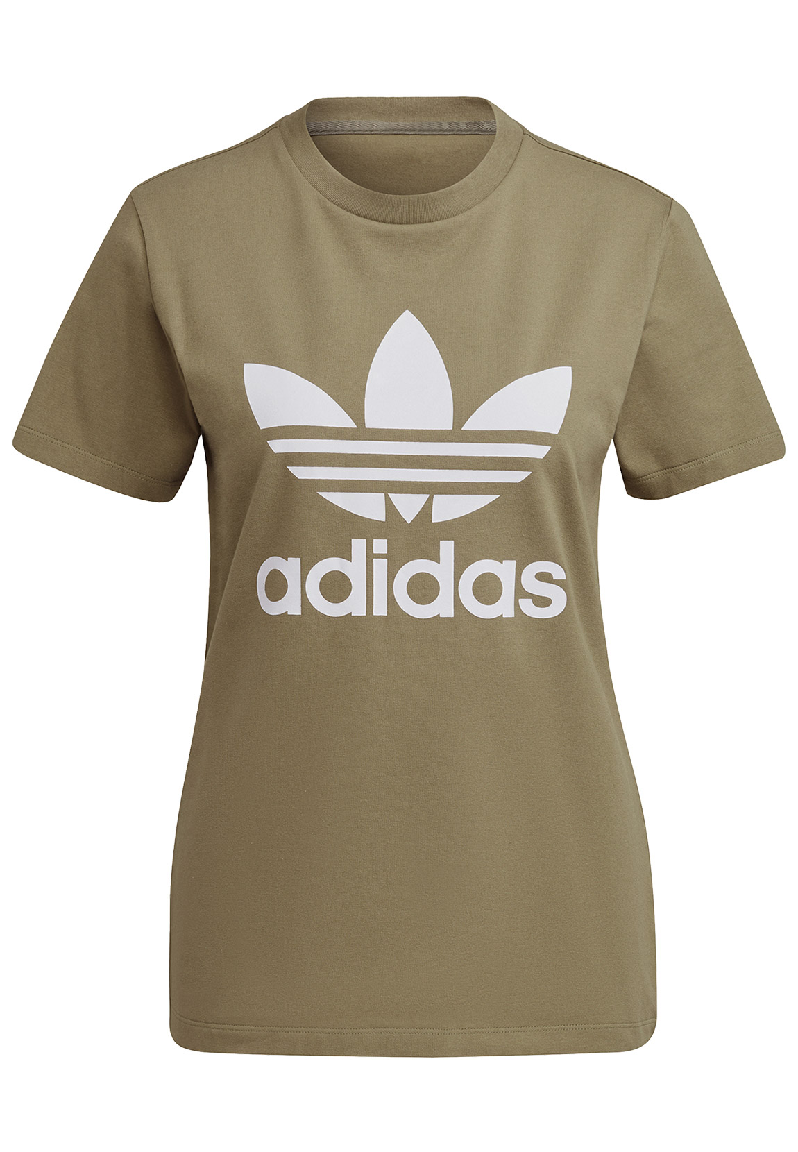 Adidas Originals T-Shirt Damen TREFOIL TEE HD9809 Khaki günstig online kaufen