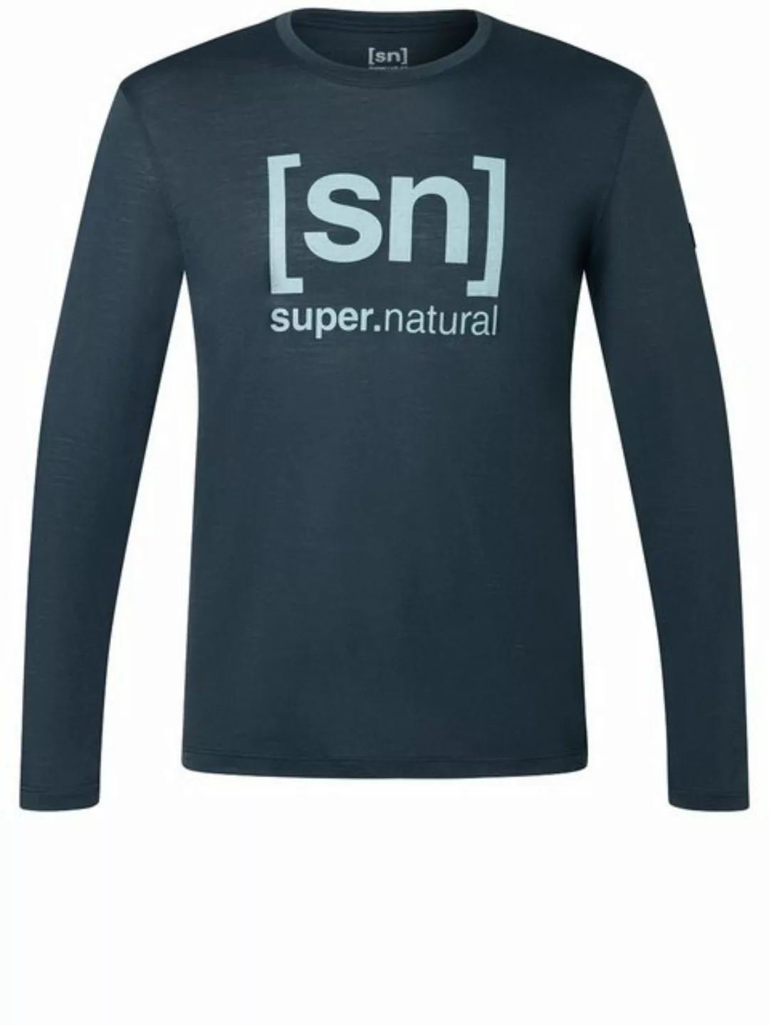 SUPER.NATURAL Langarmshirt Merino Longsleeve M LOGO LS bequemer Merino-Mate günstig online kaufen