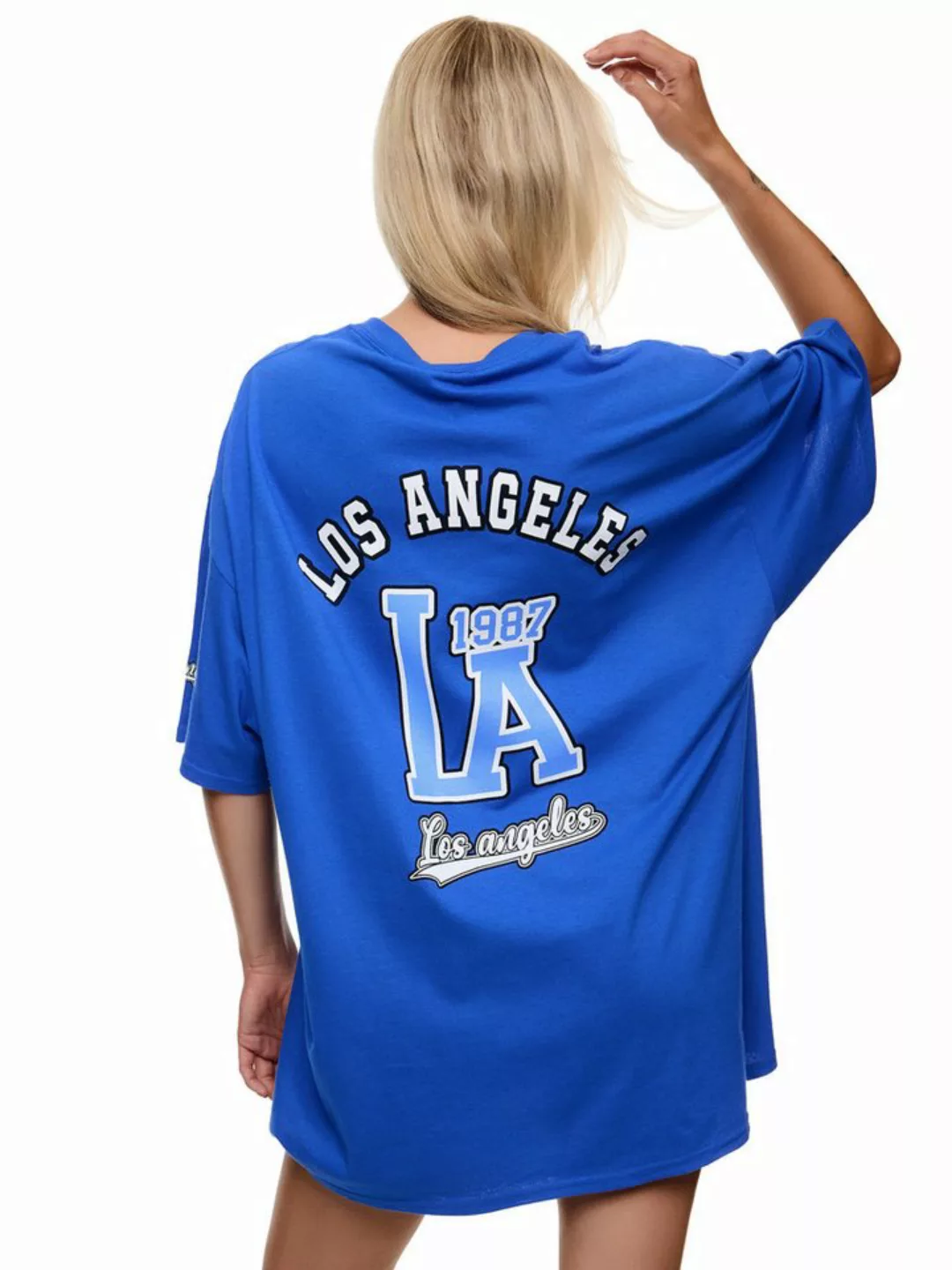 Worldclassca T-Shirt Worldclassca Oversized LA Los Angeles Print T-Shirt la günstig online kaufen