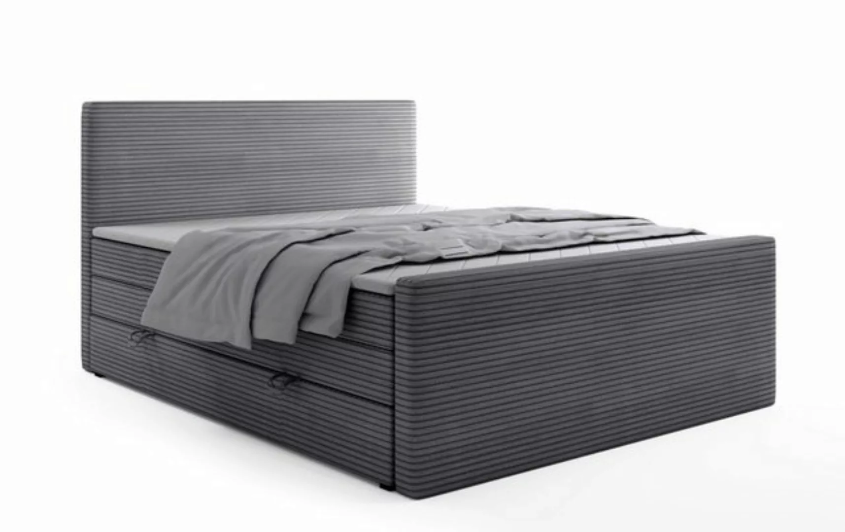 Labett Boxspringbett Bettkasten & Doppelmatratze Cordstoff POSETTO KING 180 günstig online kaufen