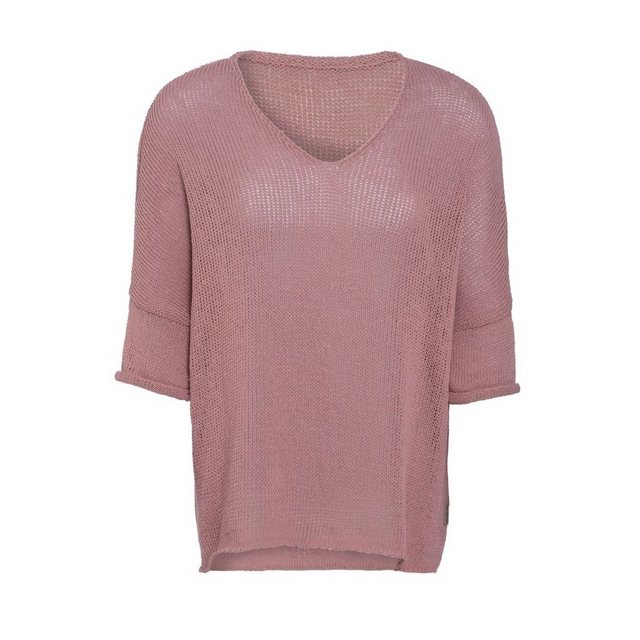 Knit Factory Strickponcho Jasmin Pullover 36/44 Glatt Rosa (1-tlg) Strickwa günstig online kaufen