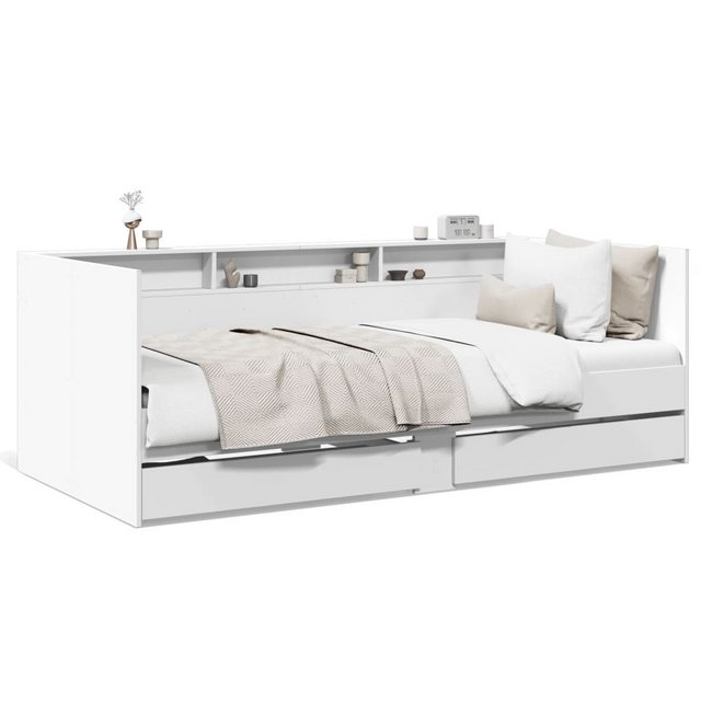 vidaXL Bett Tagesbett mit Schubladen Weiß 75x190 cm Holzwerkstoff günstig online kaufen