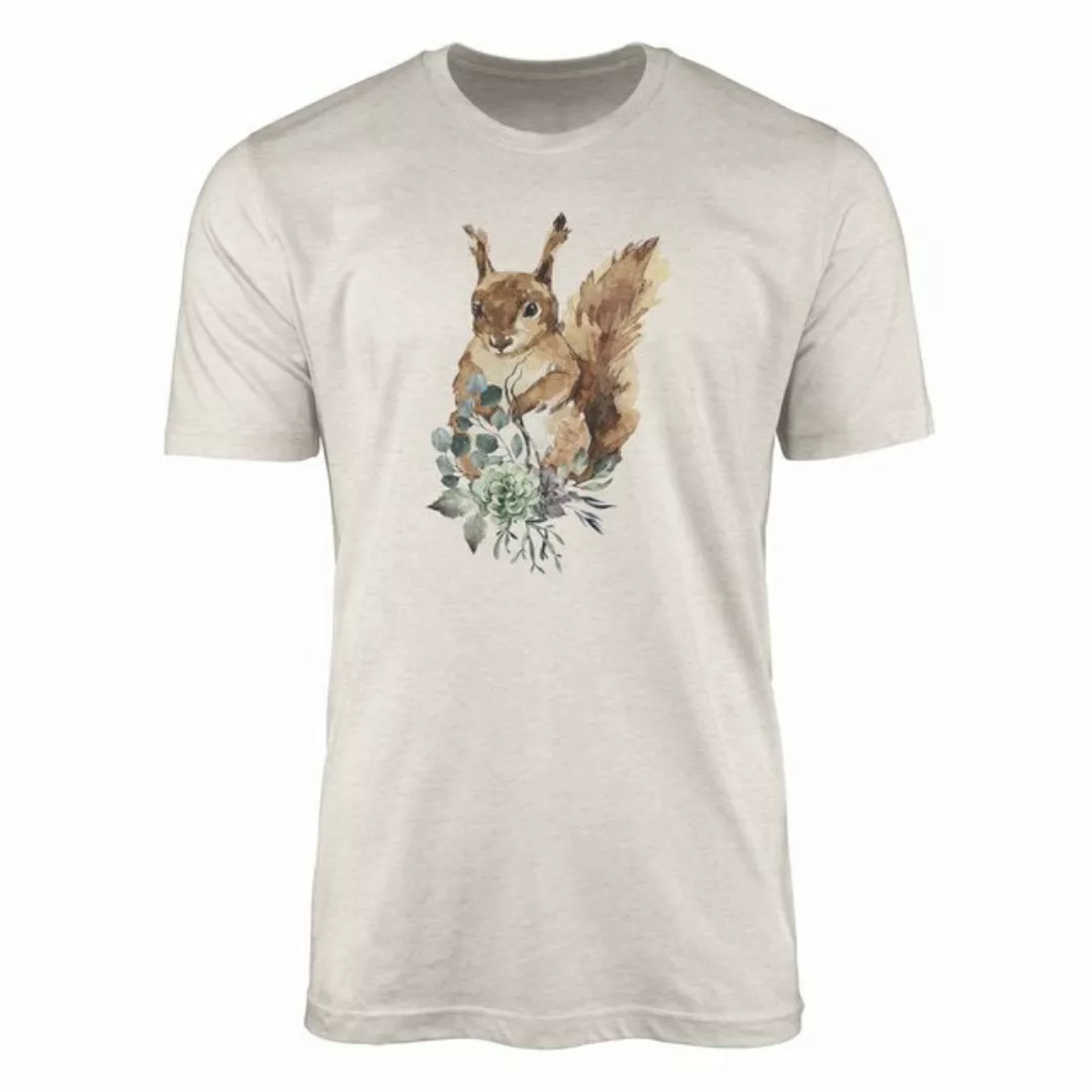 Sinus Art T-Shirt Herren Shirt 100% gekämmte Bio-Baumwolle T-Shirt Aquarell günstig online kaufen