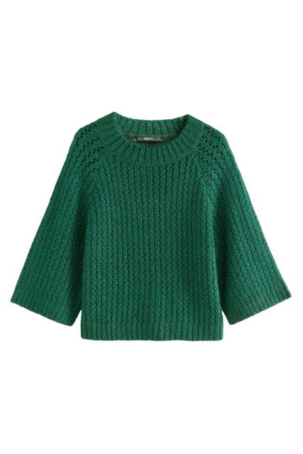 Next Kurzarmpullover Gestrickter Mesh-Pullover mit Pailletten (1-tlg) günstig online kaufen