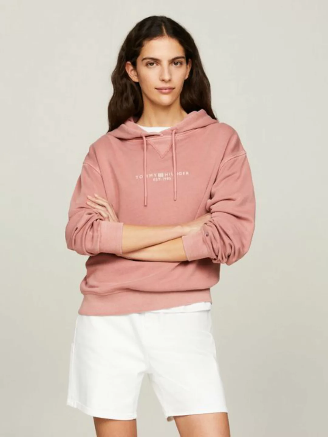 Tommy Hilfiger Kapuzensweatshirt REG MUTED GMD CORP LOGO HOODIE in Washed-O günstig online kaufen