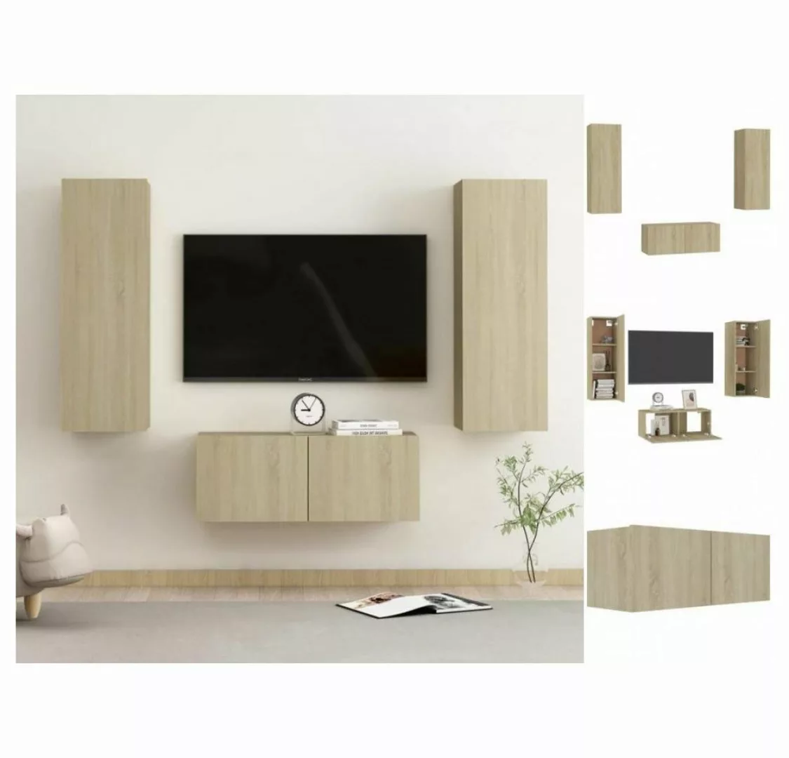 vidaXL TV-Schrank 3-tlg TV-Schrank-Set Sonoma-Eiche Spanplatte günstig online kaufen