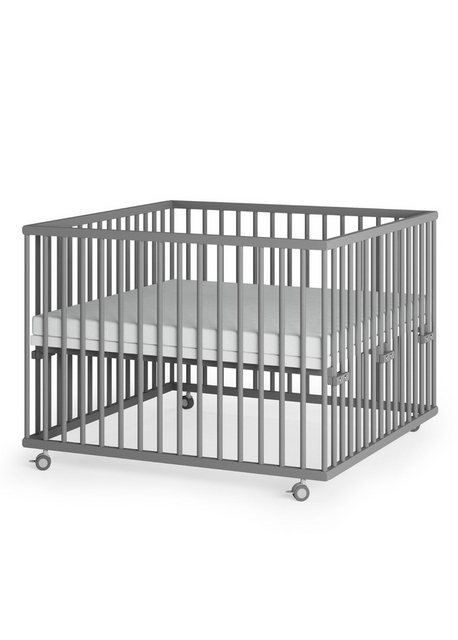 Sämann Babybett Laufgitter 100x100 cm mit Matratze SleepPlus grau Premium K günstig online kaufen