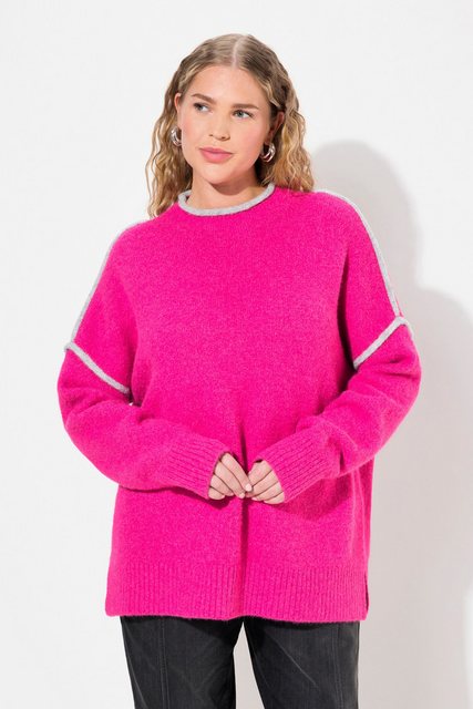 Ulla Popken Rollkragenpullover Pullover Zierstreifen Oversized Stehkragen L günstig online kaufen