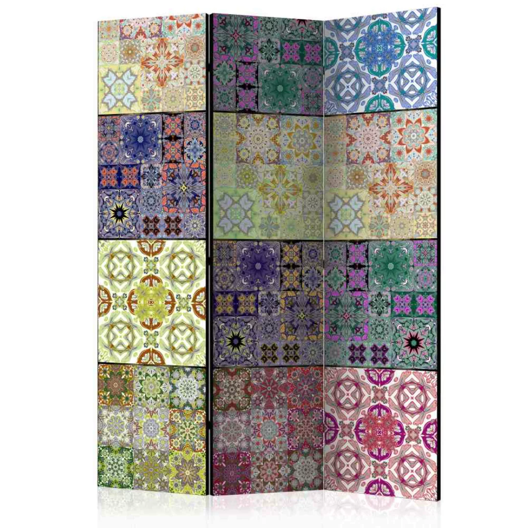3 teiliger Paravent mit bunten Mandala Motiven 135 cm breit günstig online kaufen