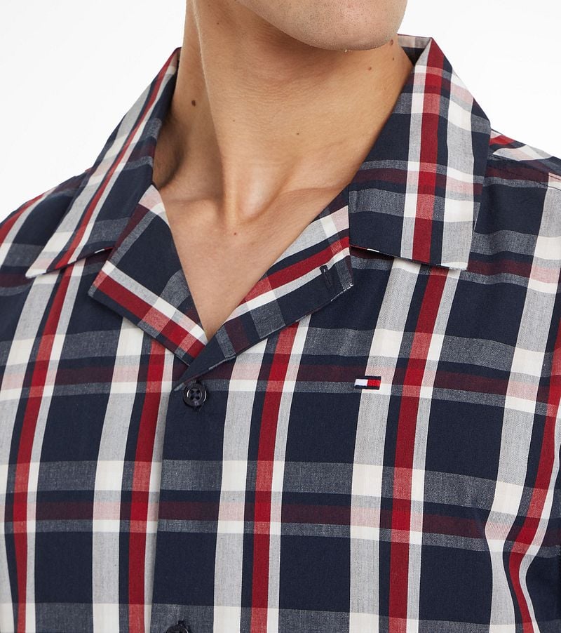 Tommy Hilfiger Pyjama Set Karomuster Dunkelblau - Größe M günstig online kaufen