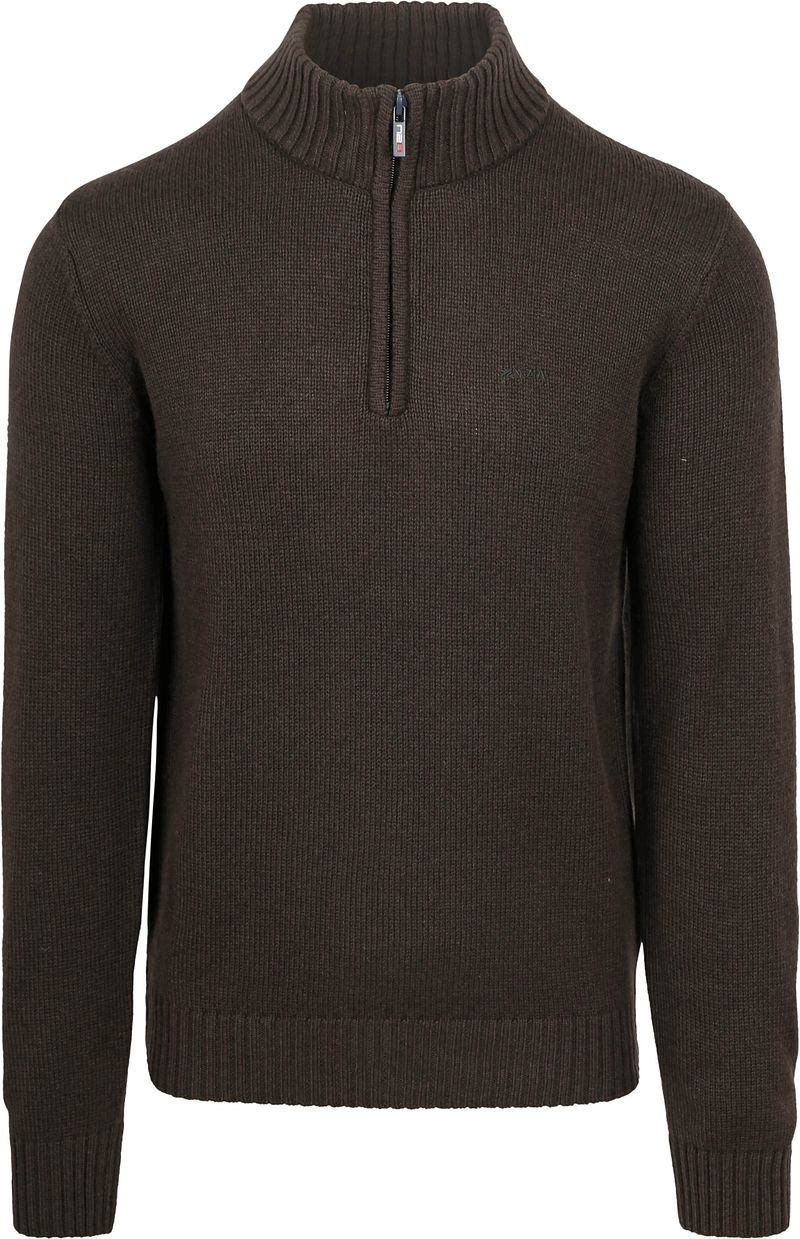 NZA Half Zip Pullover Wool Mix Adan Dunkelbraun - Größe 3XL günstig online kaufen