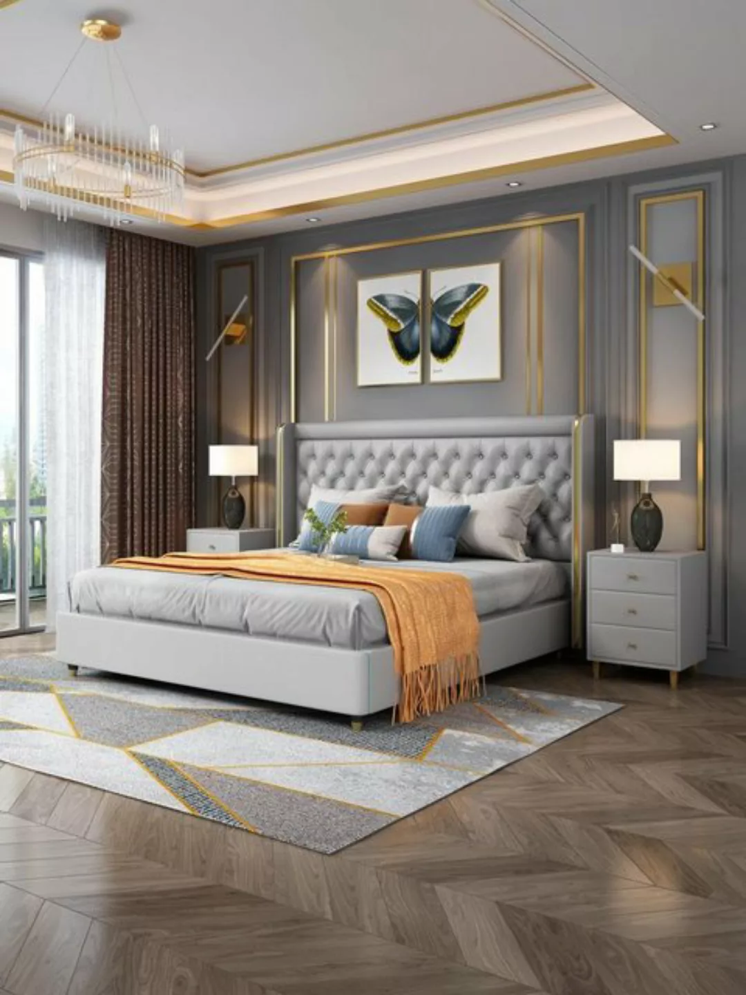 JVmoebel Bett, Klassisches Bett Doppelbett Betten Holz Landhaus Stil Echtes günstig online kaufen