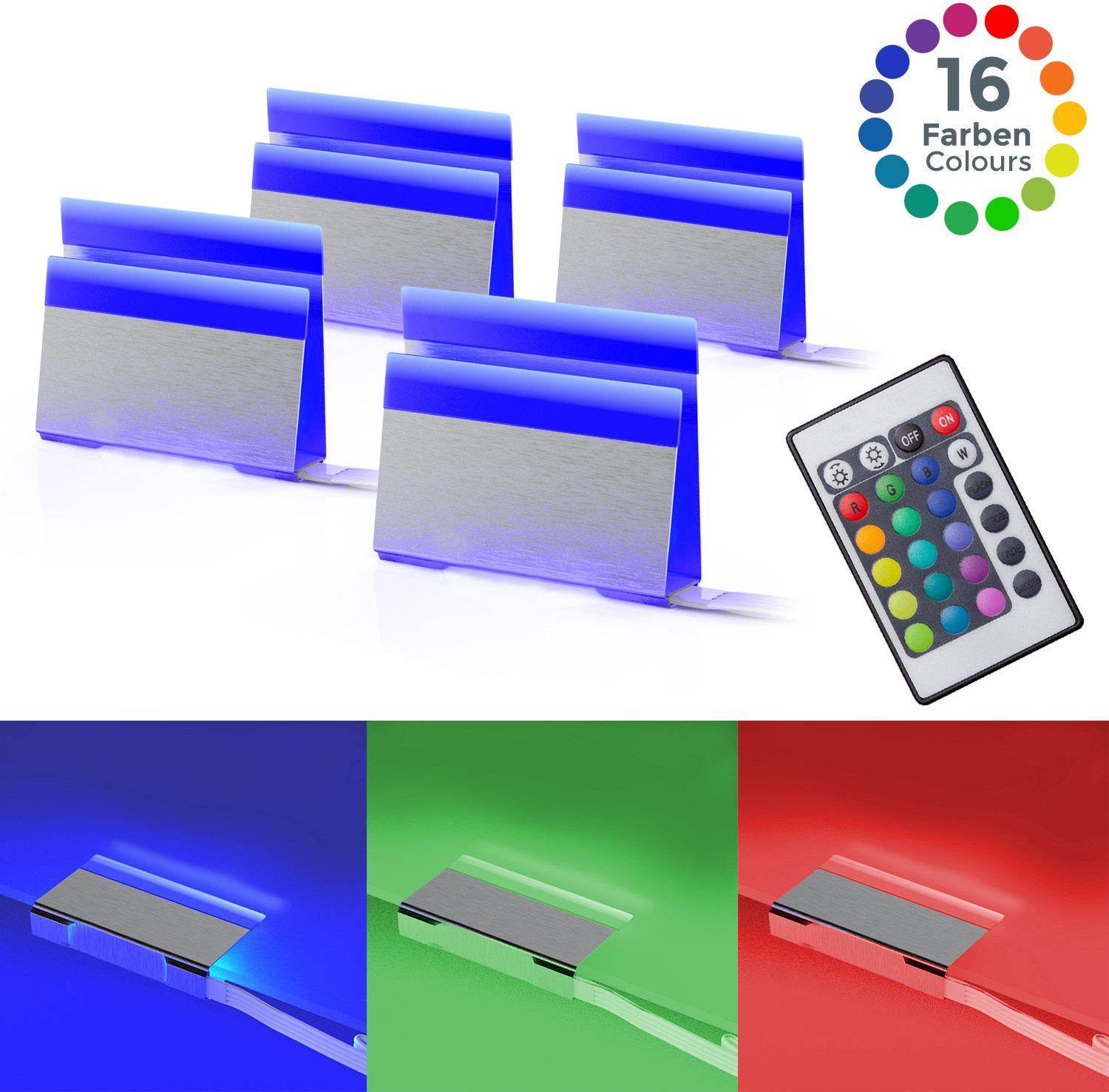 B.K.Licht Dekolicht LED Glasbodenbeleuchtung 4er Set günstig online kaufen