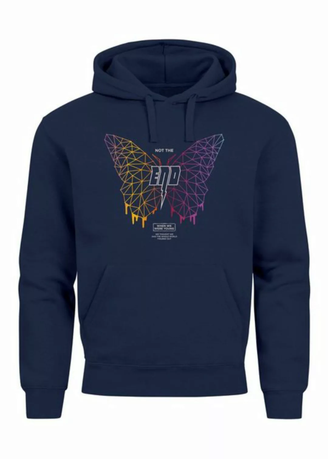 Neverless Hoodie Hoodie Herren Print Schmetterling Geometric Design Butterl günstig online kaufen