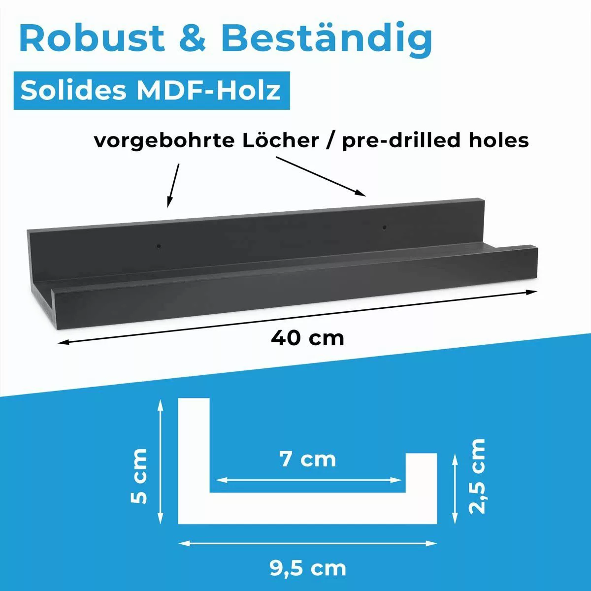 PHOTOLINI Wandregal Bilderleiste, Schweberegal 2er Set günstig online kaufen