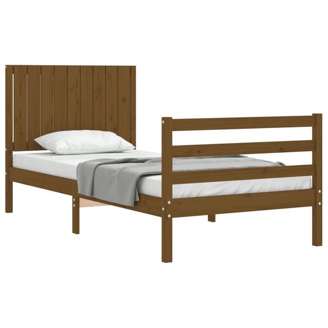 vidaXL Bett Massivholzbett mit Kopfteil Honigbraun 90x200 cm günstig online kaufen
