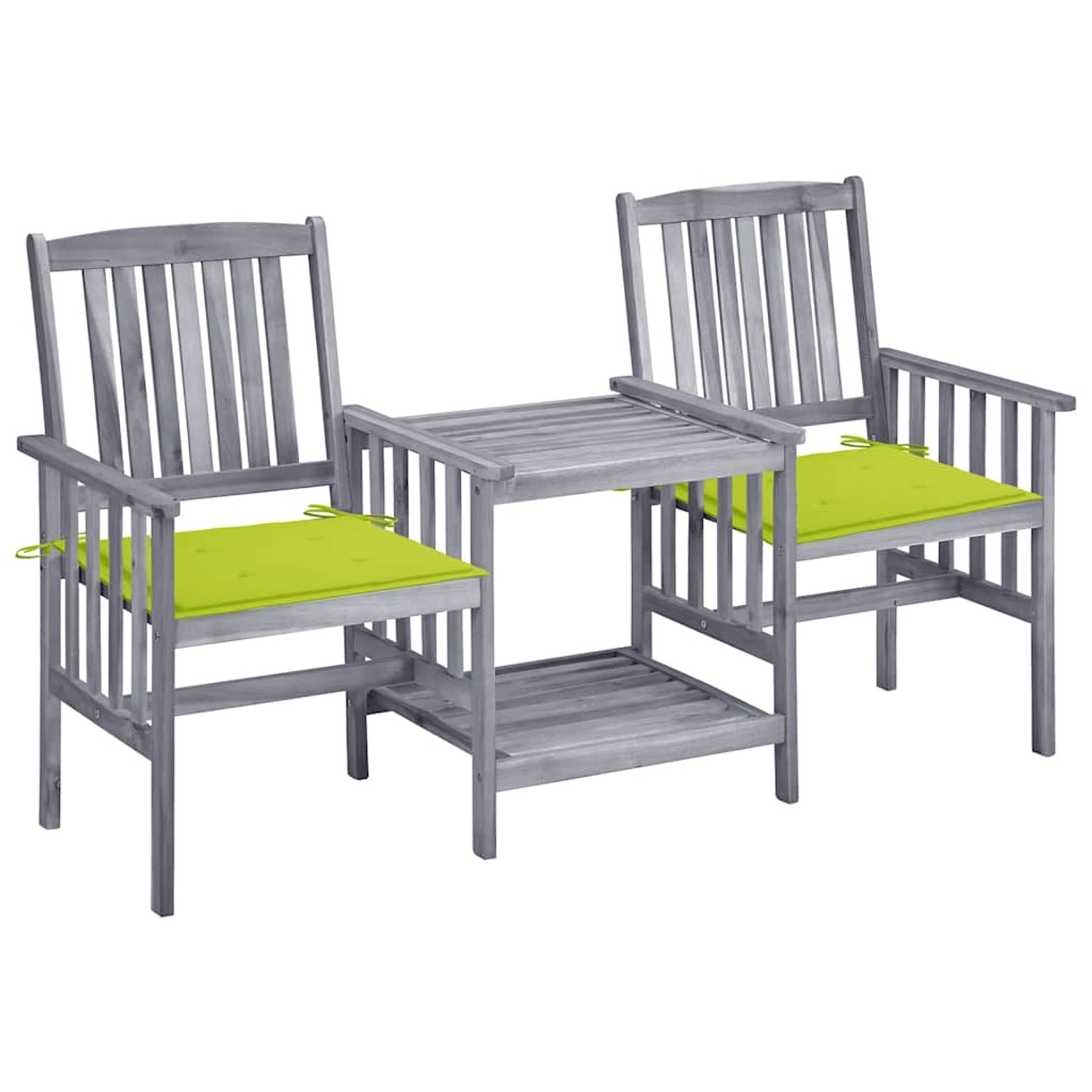 vidaXL Gartenstühle mit Teetisch und Kissen Massivholz Akazie 3061313 günstig online kaufen