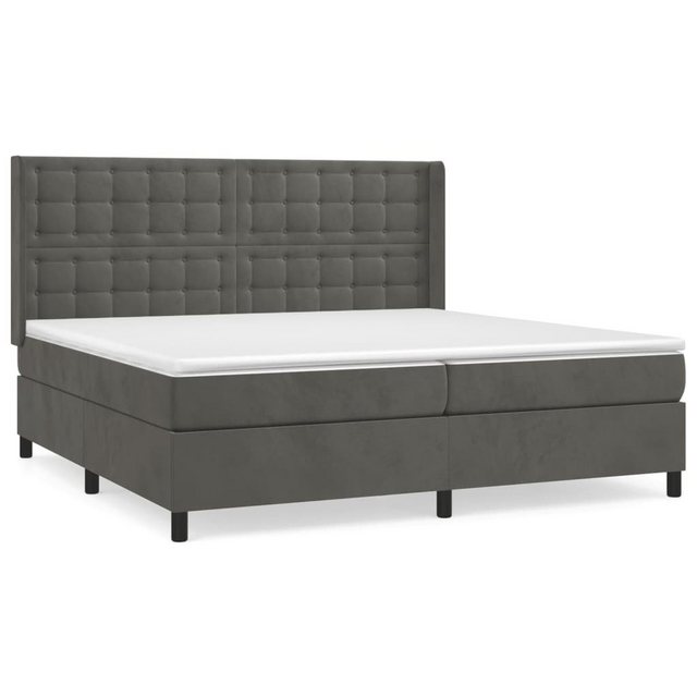 vidaXL Bettgestell Boxspringbett mit Matratze Dunkelgrau 200x200 cm Samt Be günstig online kaufen