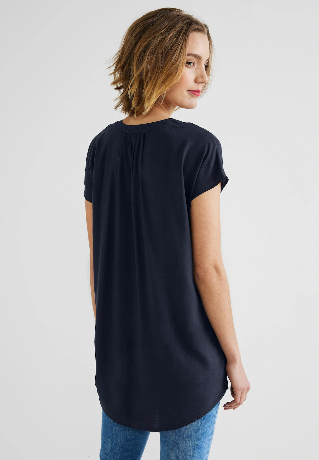 STREET ONE Shirtbluse, in Unifarbe günstig online kaufen
