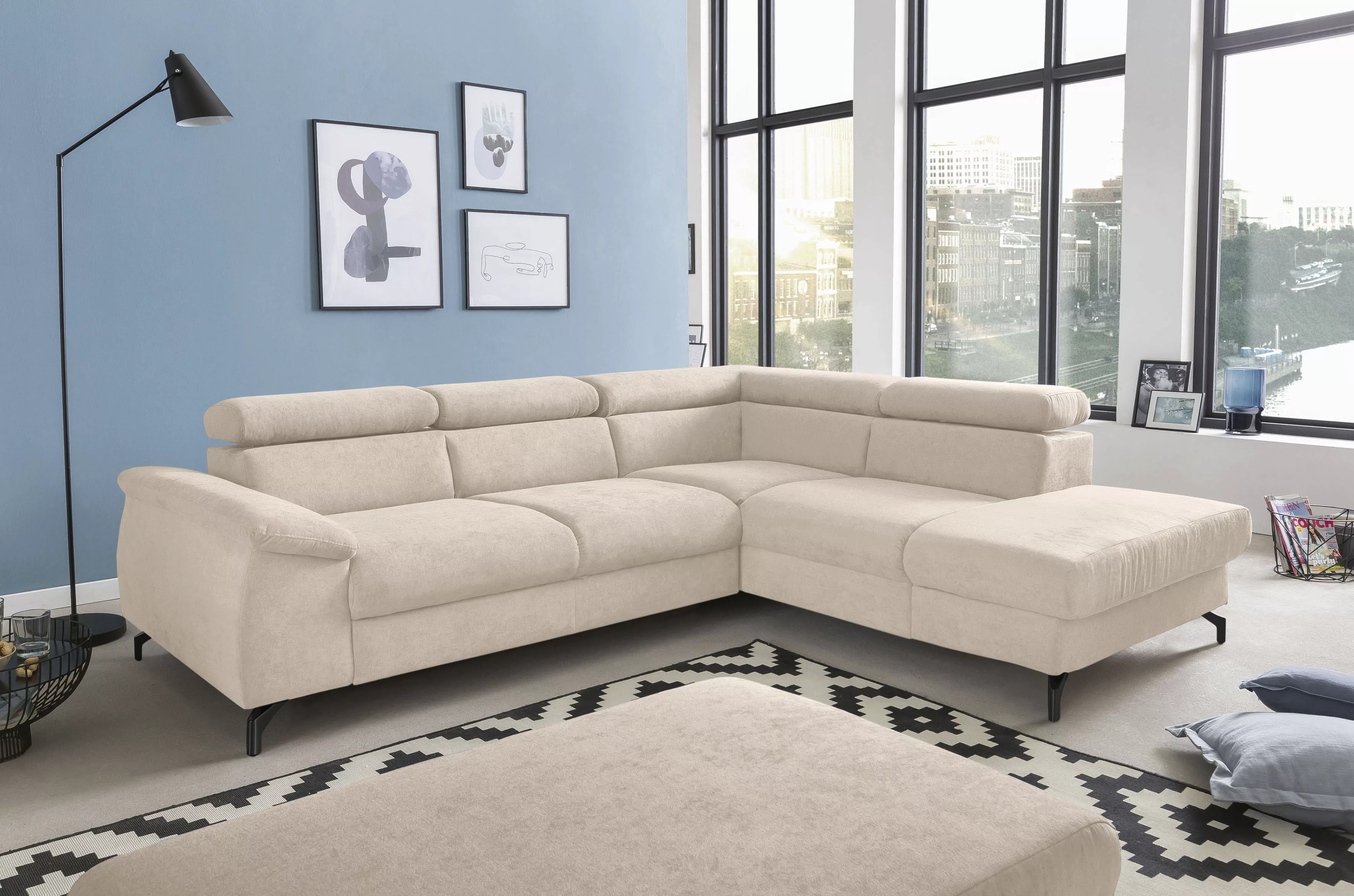 COTTA Ecksofa "Komaris L-Form", mit Kopfteilverstellung, wahlweise mit Bett günstig online kaufen