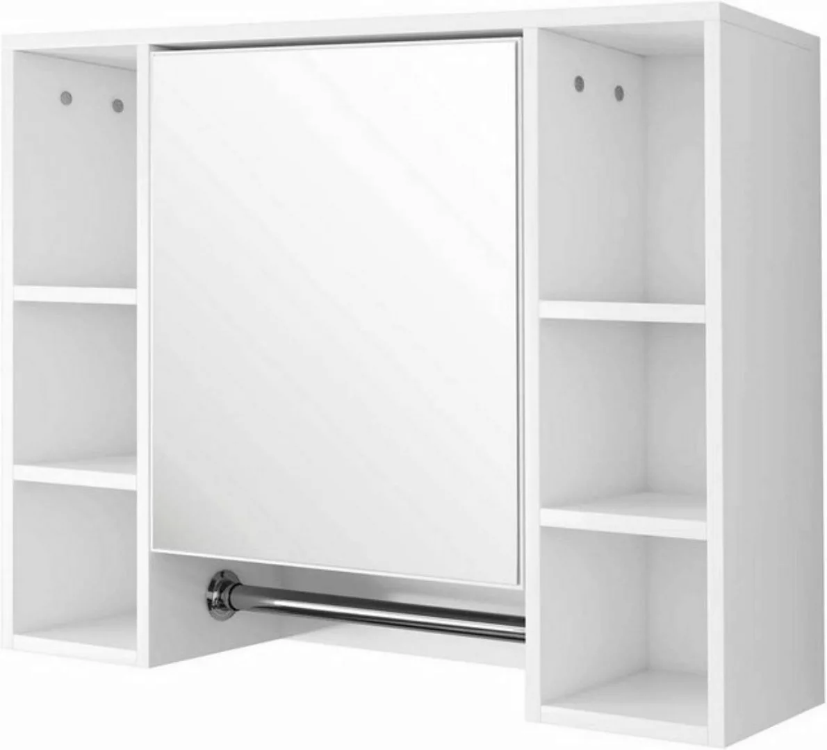 EUGAD Spiegelschrank (1-St) mit 8 Ablagen Wandschrank mit Tür 80x20x60cm We günstig online kaufen